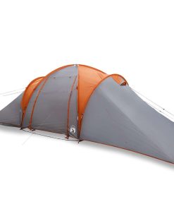 Tenda Da Campeggio A Cupola 6 Persone Grigio E Arancione
