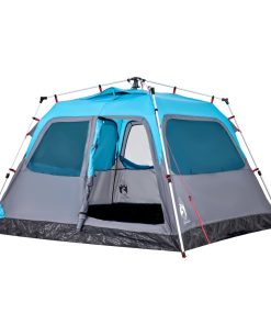 Tenda A Cupola Da Campeggio 4 Persone Blu A Rilascio Rapido