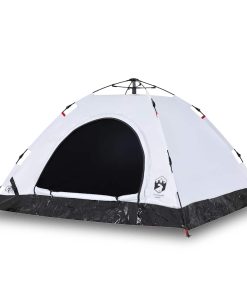 Tenda Per 5 Persone Bianca Tessuto Oscurante A Rilascio Rapido