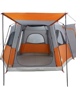 Tenda Da Campeggio 4 Persone Grigio E Arancione Impermeabile