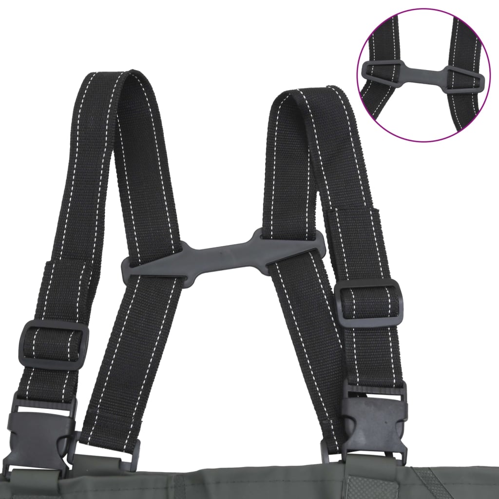 Wader Con Stivali E Cintura Verde Scuro Taglia 46 - Image 4