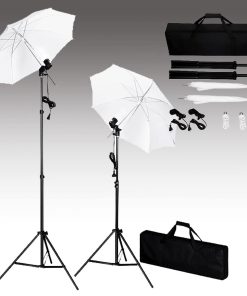 Kit Studio Fotografico Con Fondale Luci E Ombrelli