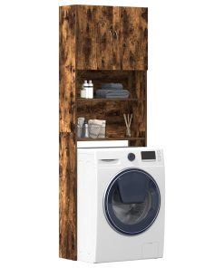 Mobile Lavatrice Rovere Fumo 64x24x190 Cm Legno Multistrato