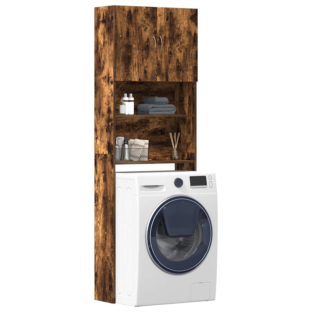 Mobile Lavatrice Rovere Fumo 64x24x190 Cm Legno Multistrato