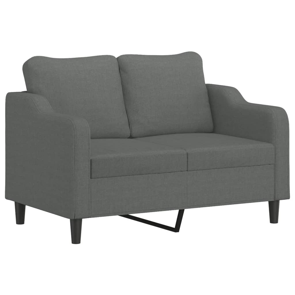 Set Di Divani 3 Pz Con Cuscini Grigio Scuro In Tessuto - Image 5