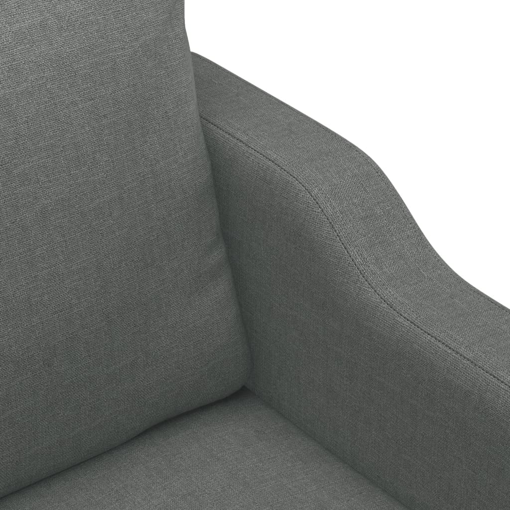 Set Di Divani 3 Pz Con Cuscini Grigio Scuro In Tessuto - Image 3