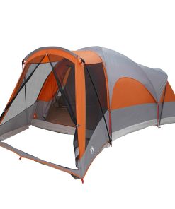 Tenda Familiare A Tunnel 8persone Grigia Arancione Impermeabile