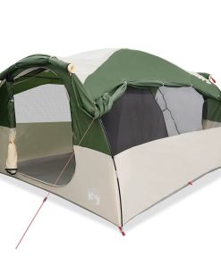 Tenda Familiare A Tunnel Per 6 Persone Verde Impermeabile