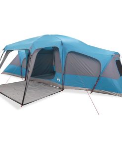 Tenda Da Campeggio Con Portico Cupola 9persone Blu Impermeabile