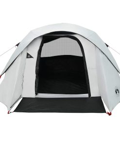 Tenda Campeggio A Cabina 4 Persone Bianca Tessuto Impermeabile