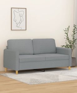 Divano A 2 Posti Grigio Chiaro 140 Cm In Tessuto