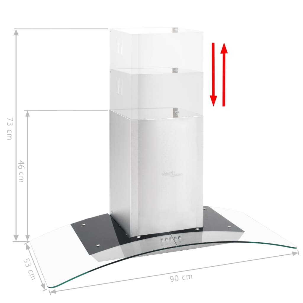 Cappa Aspirante A Muro 90 Cm Acciaio Inossidabile 756 M³/h Led