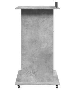 Leggio Con Ruote E Cassetto Grigio 55x55x107 Cm In Multistrato