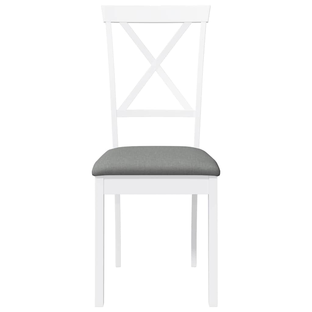 Sedie Da Pranzo Con Cuscini 2 Pz Bianco Legno Massello Di Hevea - Image 2