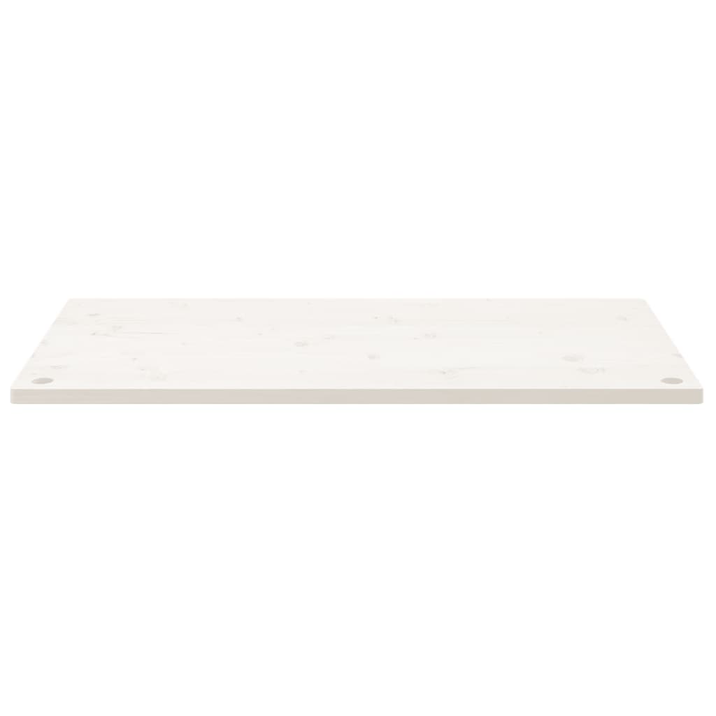 Piano Scrivania Bianco 100x60x2,5 Cm In Legno Massello Di Pino