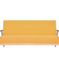 Set Di Divani 3 Pz In Tessuto Giallo