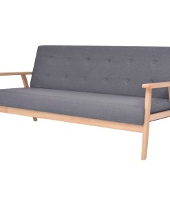 Set Di Divani 2 Pz In Tessuto Grigio Scuro