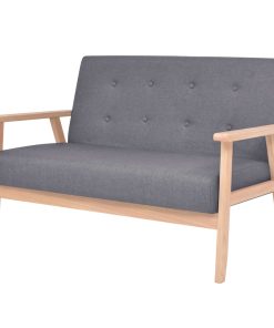 Set Di Divani 2 Pz In Tessuto Grigio Scuro