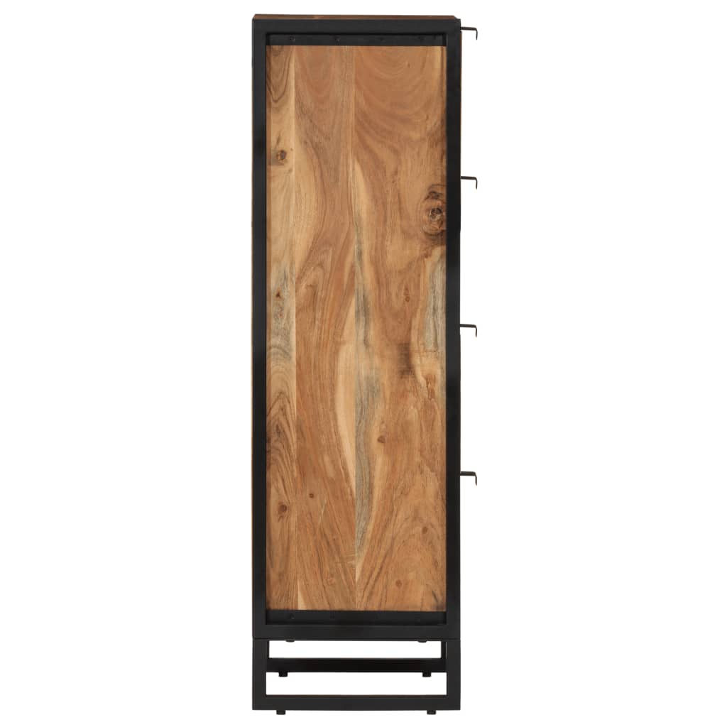 Mobile Da Bagno 40x30x100 Cm Legno Massello Di Acacia E Ferro - Image 4