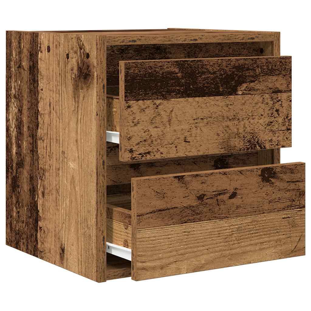 Comodino A Muro Legno Antico 38x34x40 cm - Image 3