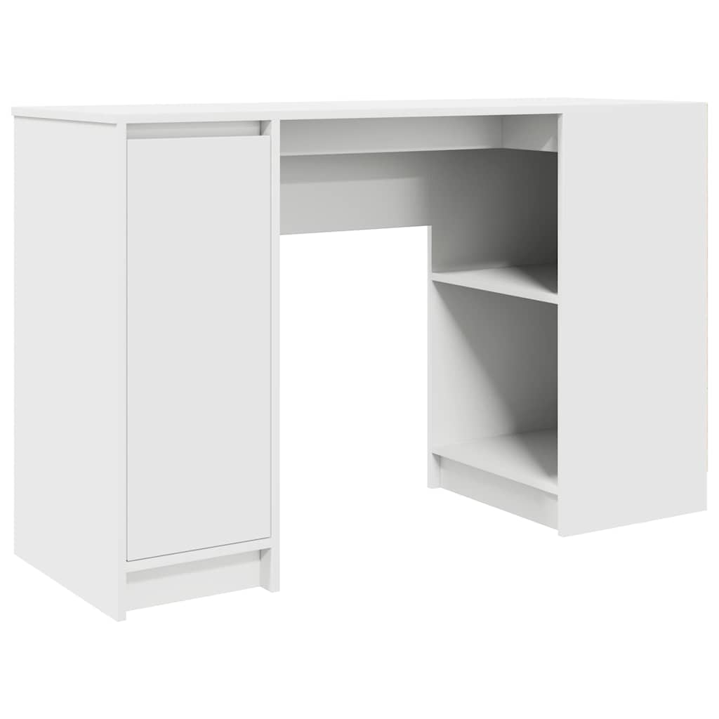 Scrivania Bianca 120x42x76 Cm In Legno Multistrato