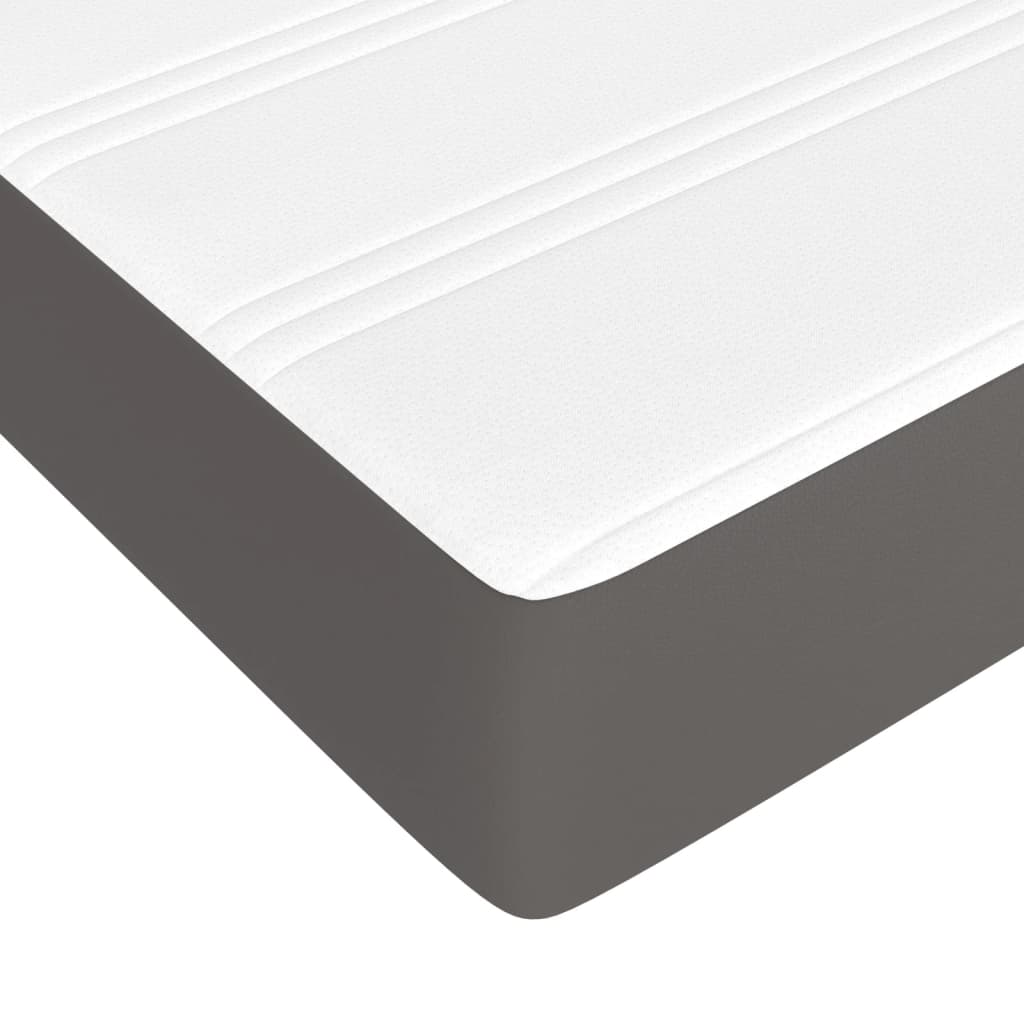 Materasso A Molle Grigio 90x190x20 Cm In Similpelle