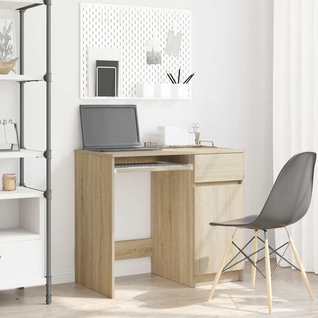 Scrivania Rovere Sonoma 86x49x76 Cm In Legno Multistrato