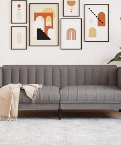 Divano A 2 Posti Grigio Talpa In Tessuto