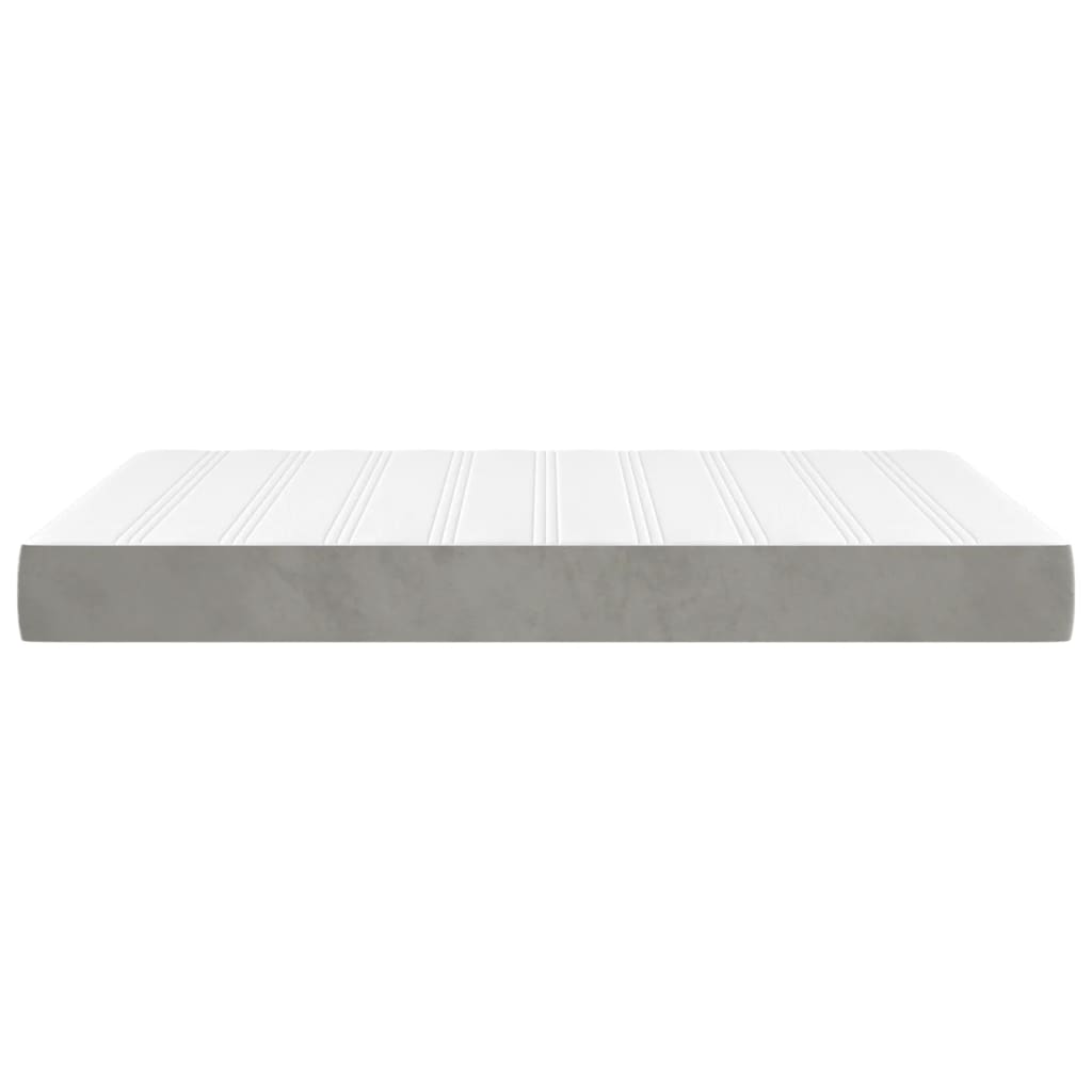 Materasso A Molle Grigio Chiaro 140x190x20 Cm In Velluto