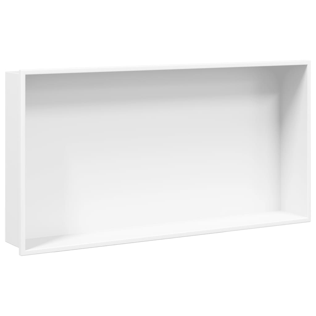 Nicchia Per Doccia Bianco Opaco 62x32x9cm In Acciaio Inox