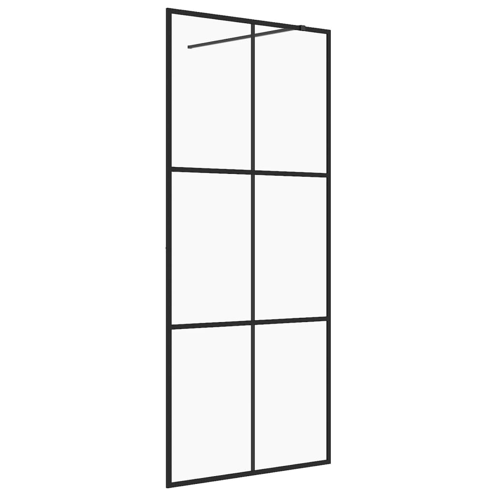 Parete Doccia WalK-In In Vetro Trasparente Esg Nera 80x195 cm - Image 4