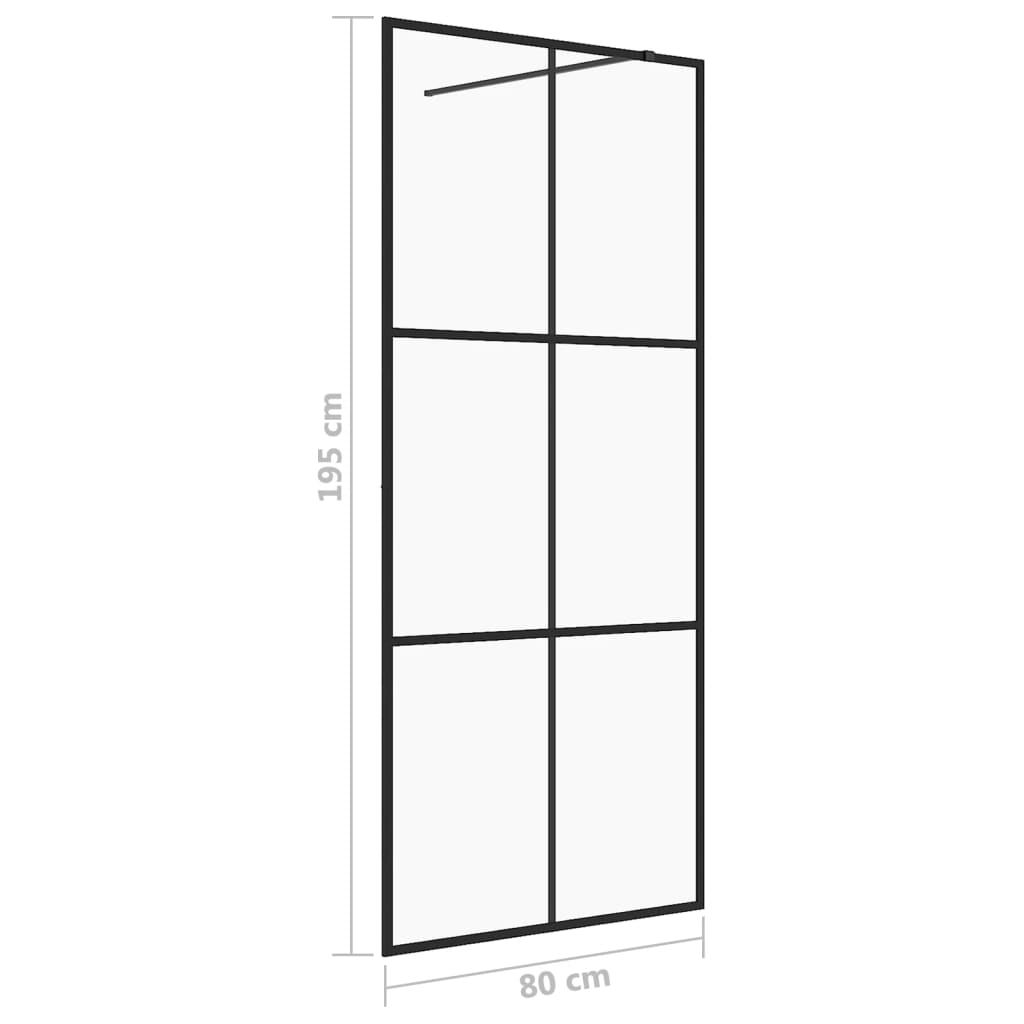 Parete Doccia WalK-In In Vetro Trasparente Esg Nera 80x195 cm - Image 5
