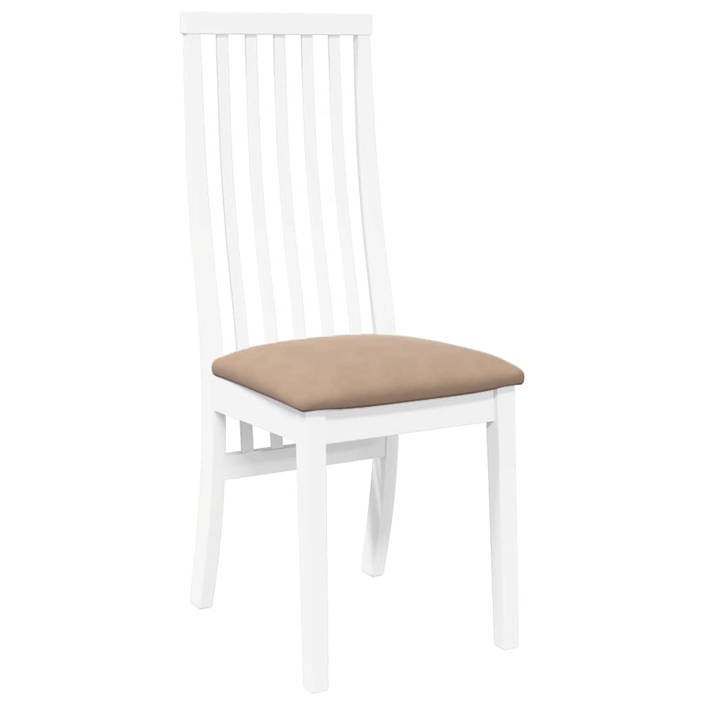 Sedie Da Pranzo Con Cuscini 2 Pz Bianco Legno Massello Di Hevea