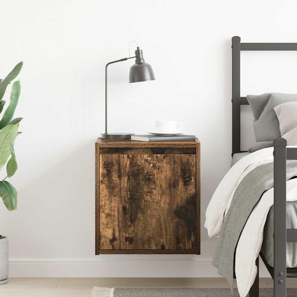 Comodino A Muro Rovere Fumo 38x34x40 cm