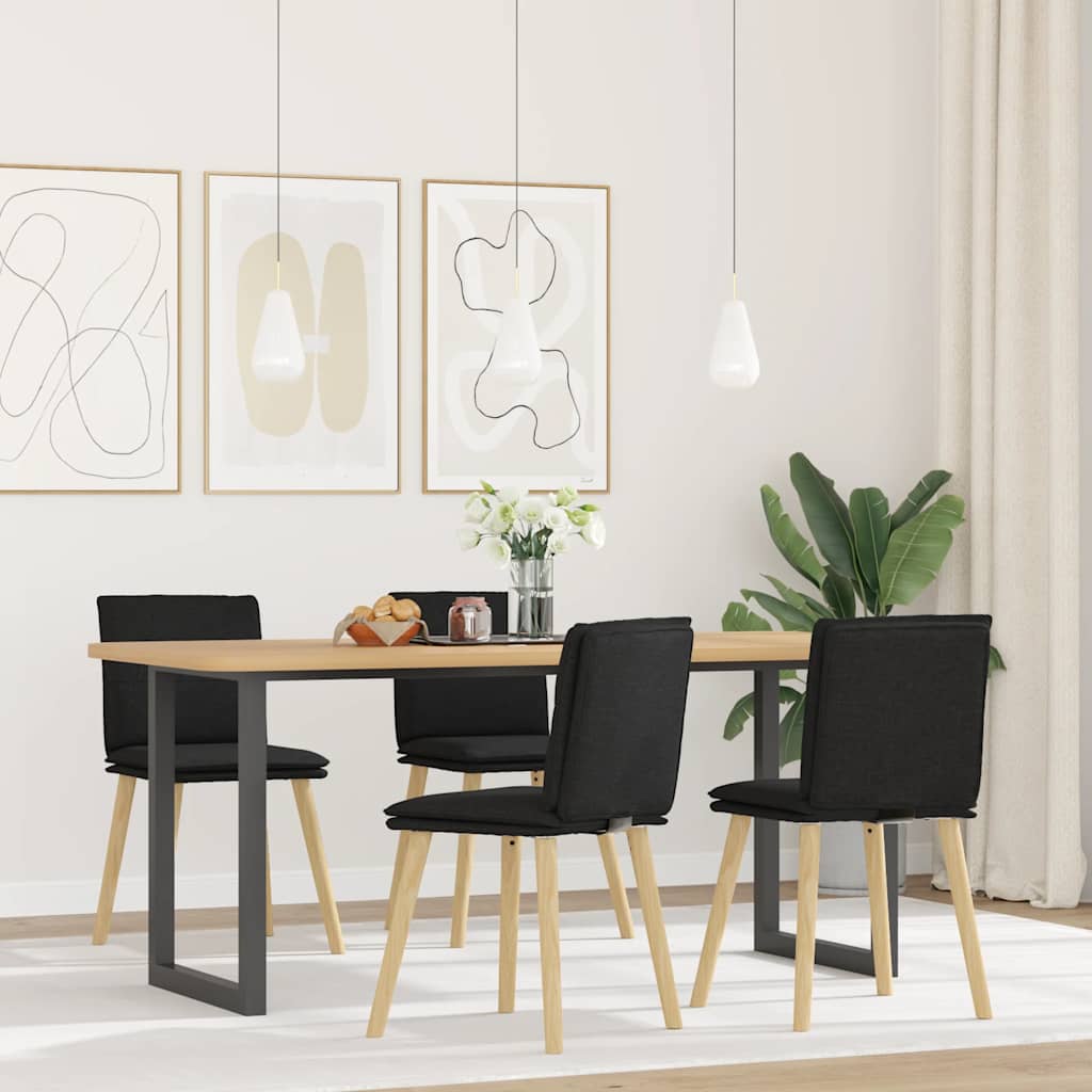 Sedie Da Pranzo 4 Pz Nere In Tessuto