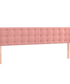 Testiera Ad Orecchio Rosa 163x16x78/88 Cm In Velluto