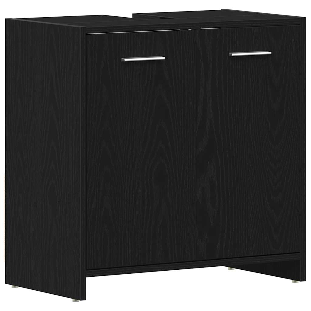 Mobile Lavabo Bagno Rovere Nero 60x30x60cm In Legno Multistrato - Image 2