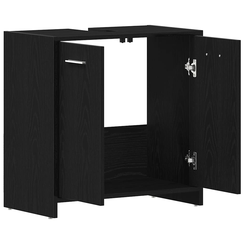 Mobile Lavabo Bagno Rovere Nero 60x30x60cm In Legno Multistrato - Image 3