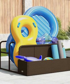 Galleggiante A Bordo Piscina Marrone 110x100x57 Cm Polyrattan