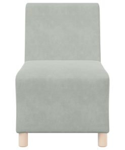 Divano Componibile Senza Braccioli Grigio Chiaro 55 Cm In Velluto