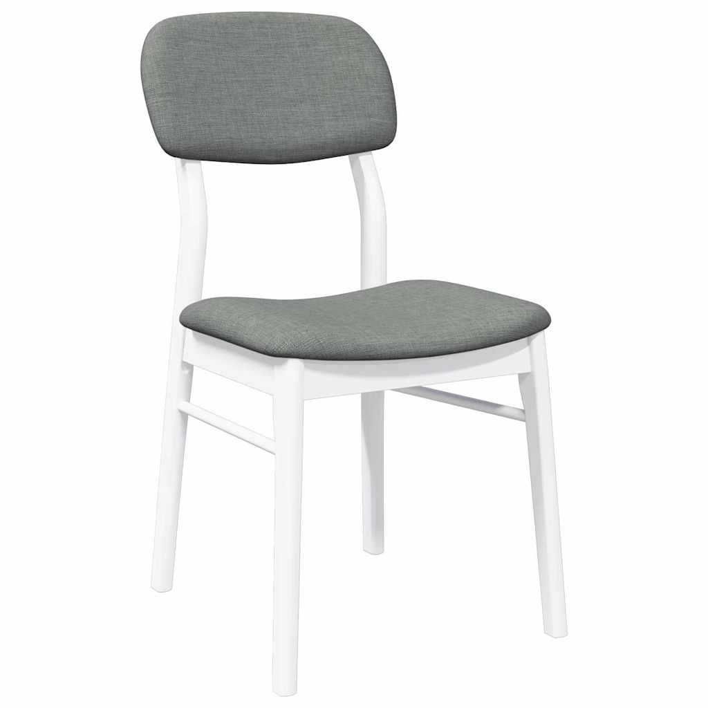 Sedie Da Pranzo Con Cuscini 2 Pz Bianco Legno Massello Di Hevea