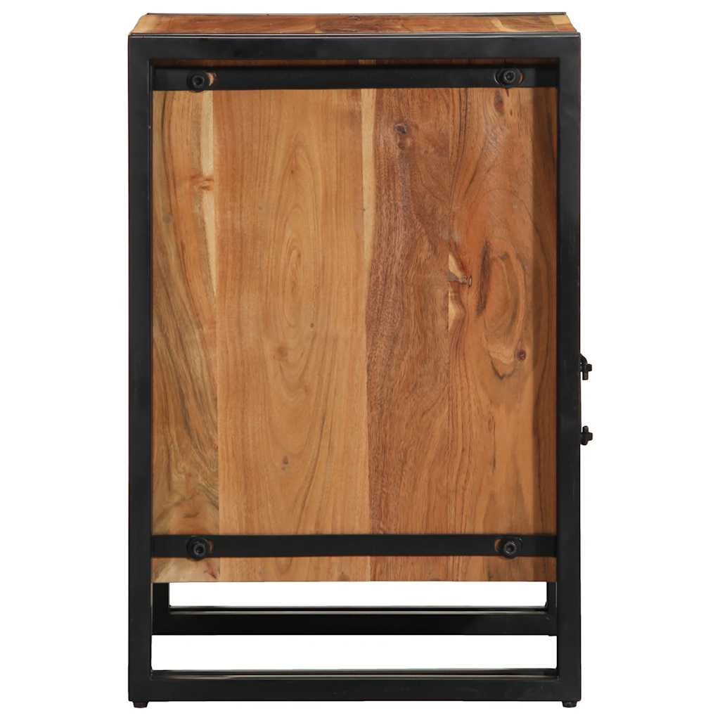 Comodino 40x40x59 Cm In Legno Massello Di Acacia