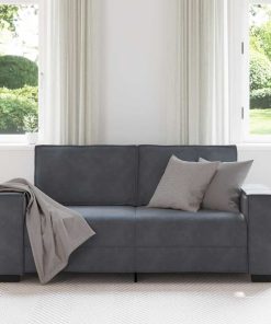 Divano A 2 Posti Grigio Scuro140 Cm In Velluto