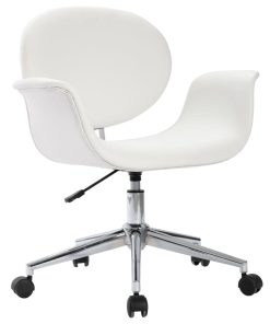 Sedia Da Ufficio Girevole Bianca In Similpelle