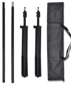 Kit Studio Foto 3 Fondali In Cotone Con Telaio Regolabile 3x3 M