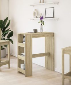 Tavolo Bar Con Rastrelliera Sonoma 90x40x103,5 Cm Multistrato