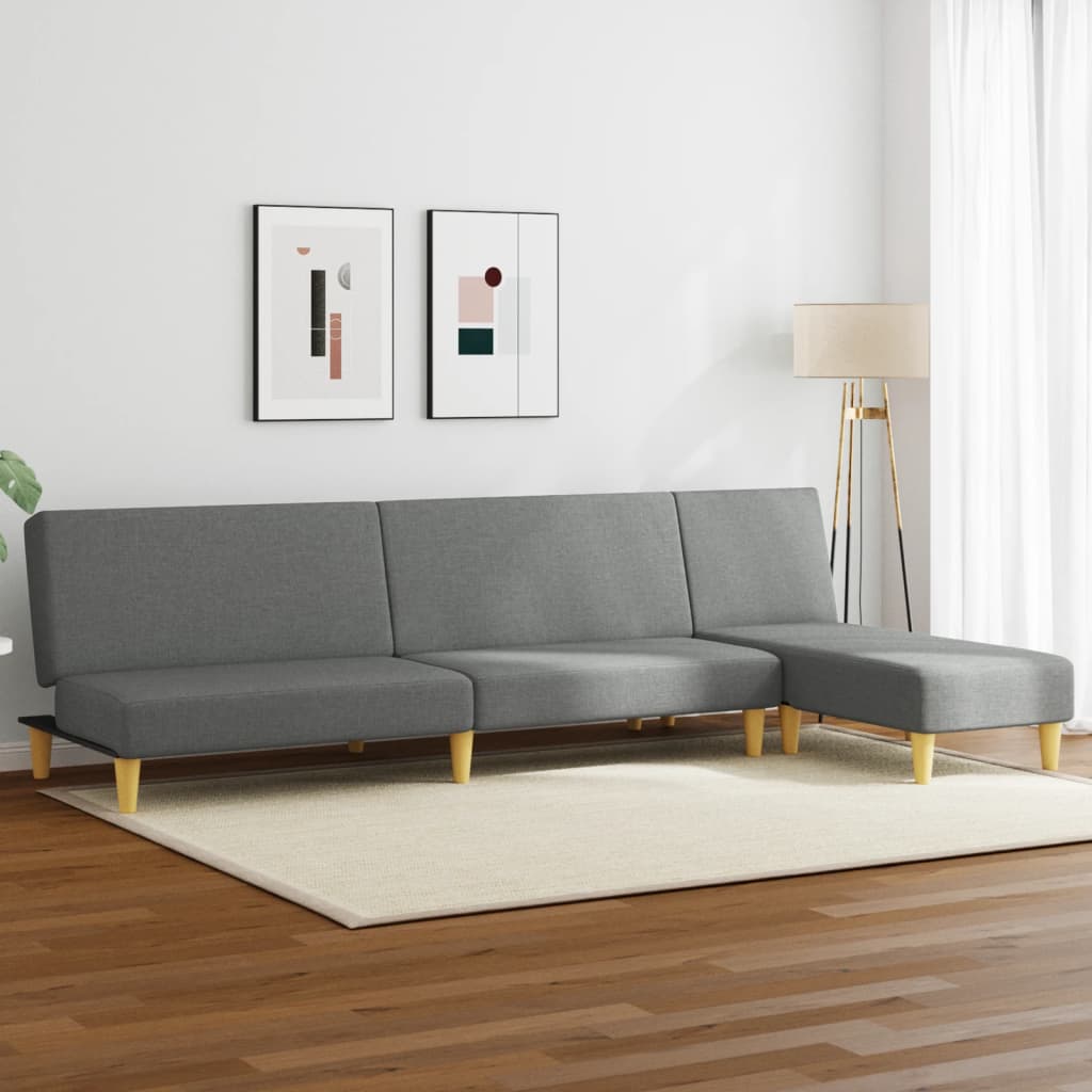 Set Di Divani 2 Pz Grigio Scuro In Tessuto