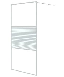 Parete Doccia Walk In Bianca 100x195 Cm Vetro Trasparente Esg