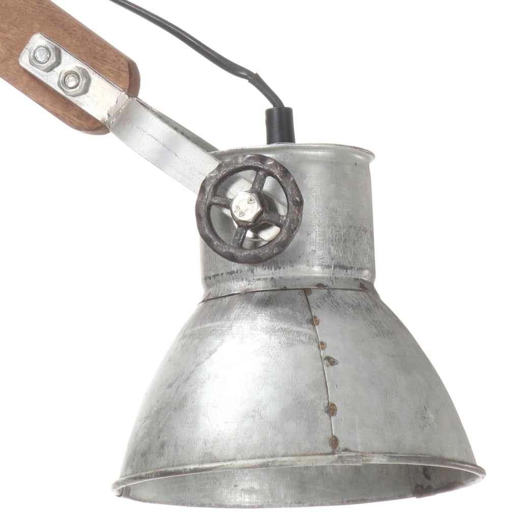 Lampada Da Parete Stile Industriale Argento Rotonda E27