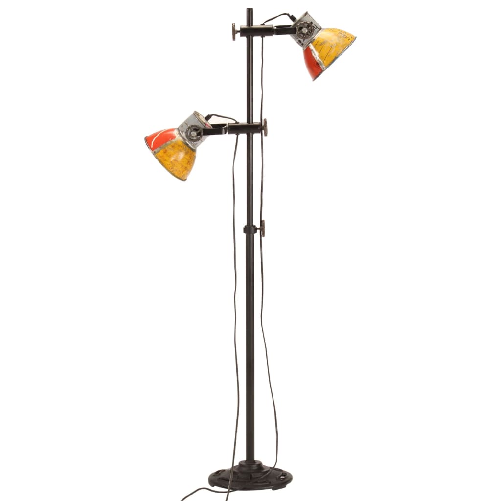 Lampada Da Pavimento Con 2 Paralumi Multicolore E27